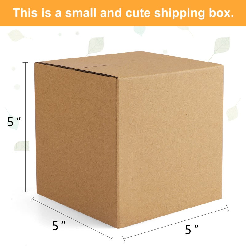 Eupako 5x5x5" Cardboard Box Mailers 25 Pack Brown Cube Corrugated Small Shipping Boxes for Mailing - Image 2